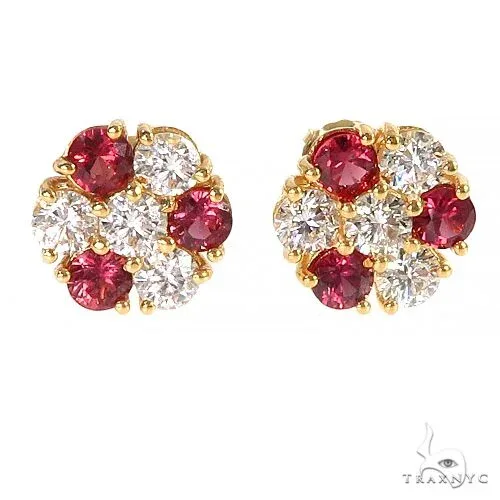 PIA - For Him GEMSTONES Large Peppermint Sapphire Diamond Earrings 66976 in Rose – Earrings