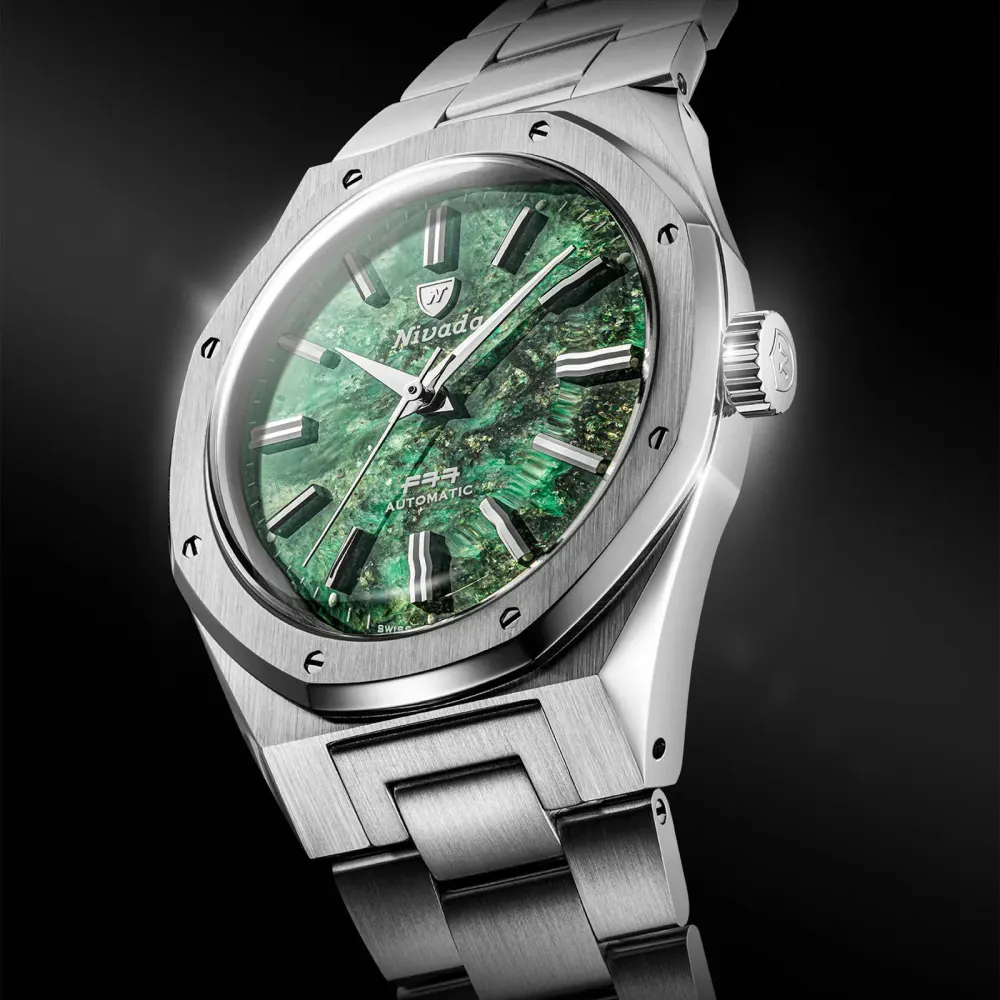 Nivada Grenchen F77 MK2 38mm Mens Watch Green in Green, additional product view 2