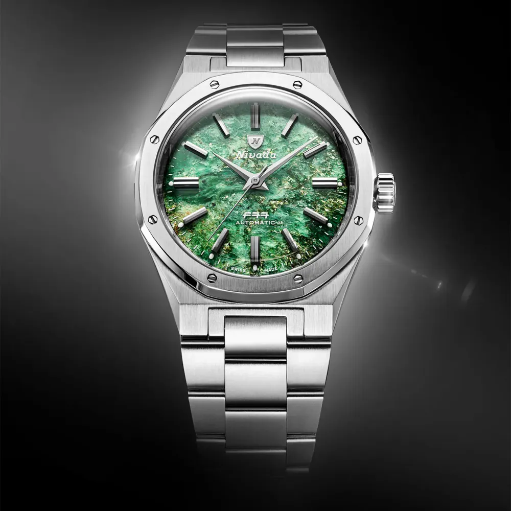 Nivada Grenchen F77 MK2 38mm Mens Watch Green in Green, additional product view 3