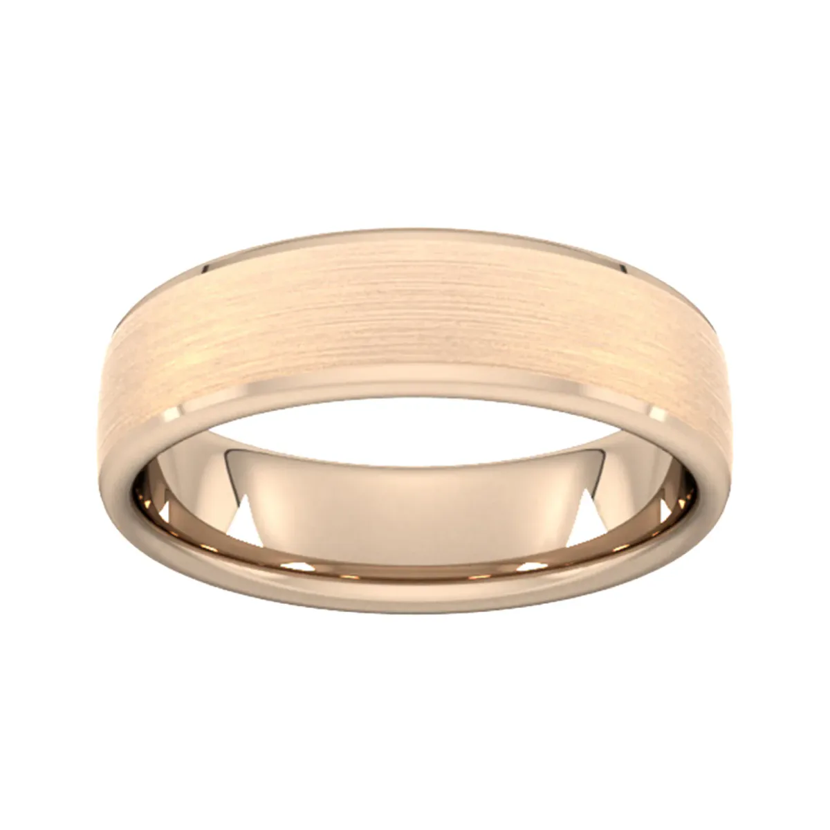 For Him 6mm Slight Court Heavy Polished Chamfered Edges With Matt Centre Wedding Ring In 18 Carat Yellow Gold