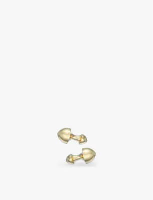 LA MAISON COUTURE Biiju Bullet 18ct yellow gold-plated sterling silver cufflinks detail 2