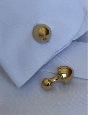 LA MAISON COUTURE Biiju Bullet 18ct yellow gold-plated sterling silver cufflinks detail 3