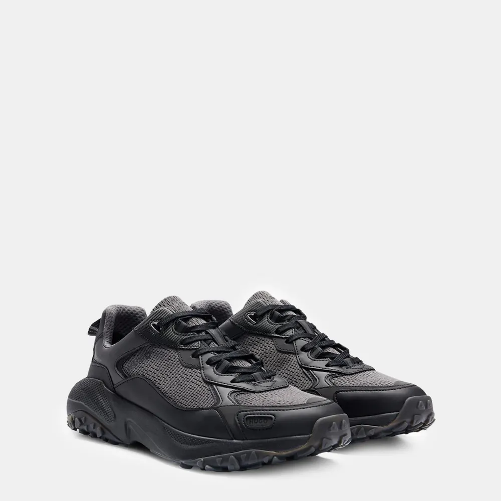 Hugo Men's Cyrus Low-Top Trainers in Charcoal 010, additional product view 3