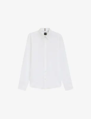 BOSS Regular-Fit Long-Sleeve Stretch-Linen Shirt