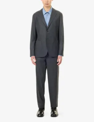 GIORGIO ARMANI Unlined Single-Breasted Cashmere Blzzer in RAVEN, additional product view 3