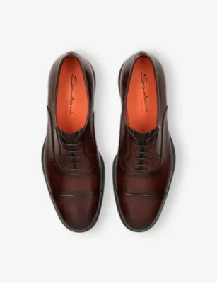 SANTONI Easy Leather Oxford Shoes - EUR 40.5 / 6.5 UK MEN in Brown, additional product view 2