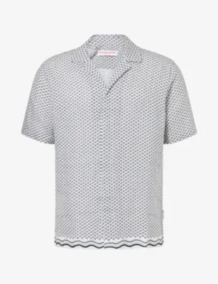 ORLEBAR BROWN Maitan Ocra Printed Linen Shirt