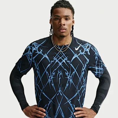 Nike AeroSwift Men's Dri-FIT ADV Printed Short-Sleeve Running Top - Black/White