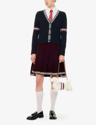 THOM BROWNE Sailboat Striped Cotton Cardigan detail 2