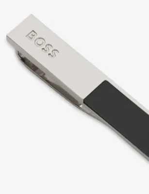 BOSS Brand-Debossed Brass Tie Clip detail 3