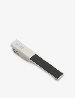 BOSS Brand-Debossed Brass Tie Clip