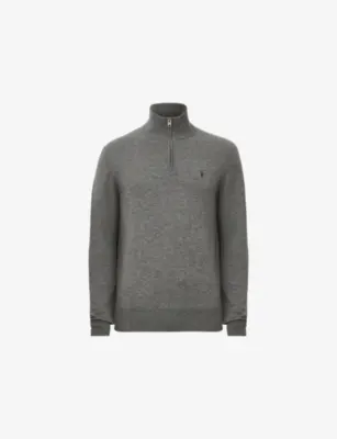 ALLSAINTS Kilburn Funnel-Neck Wool-Blend Jumper - MONUMENT GREY detail 3