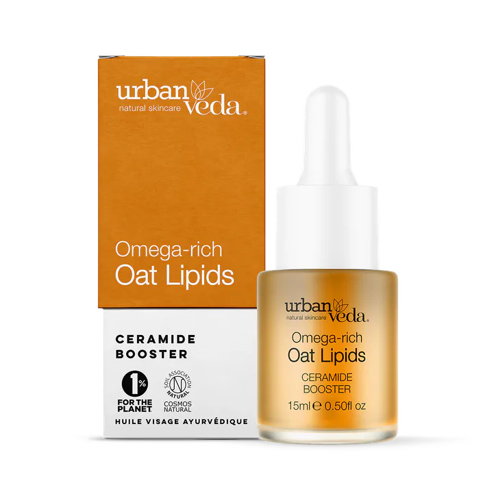 Urban Veda Omega-Rich Oat Lipids Ceramide Booster, Natural Face Oil for Sensitive and Eczema-Prone Skin 15ml