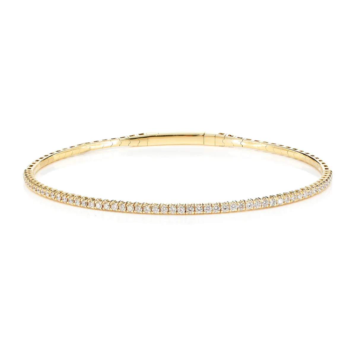 For Him Prong Diamond Flex Bangle in 1pt / 0.70ctw / Rose Gold / Medium – Bracelet