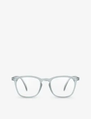 IZIPIZI #E square-framed golden green reading glasses - FROZEN BLUE - +2.5
