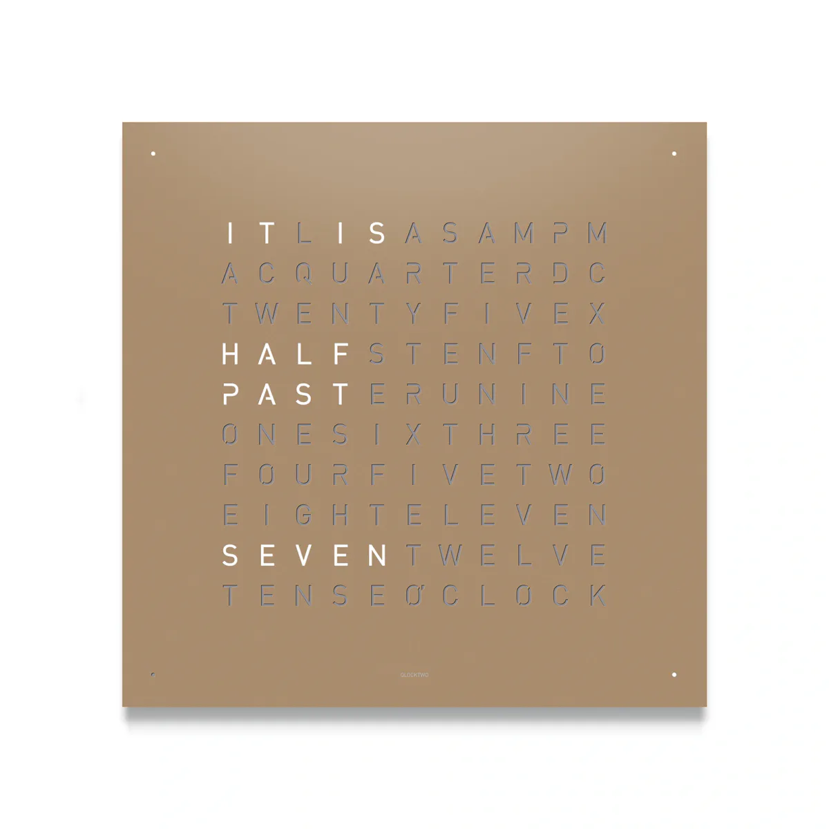QLOCKTWO CLASSIC Stainless Steel Hazelnut Wall Clock 45cm