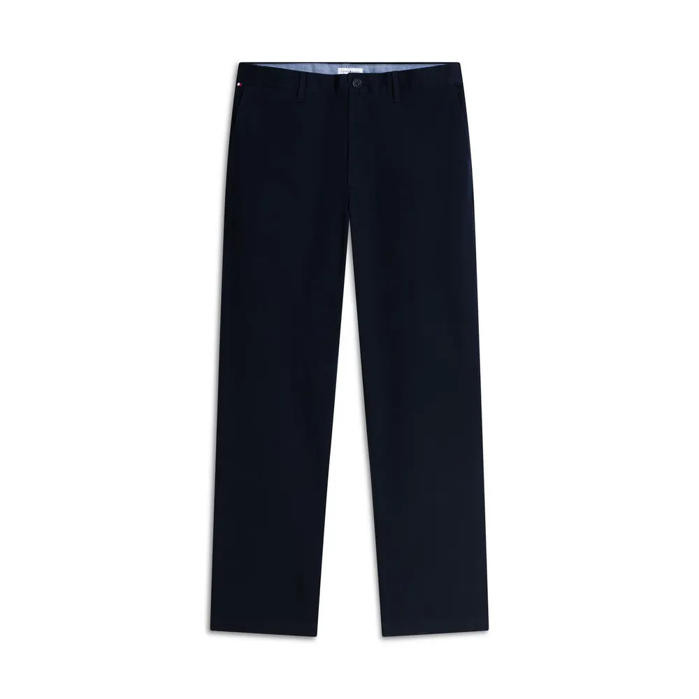 Tommy Hilfiger Men's Dover Essential Twill Cotton Mid-Rise Straight-Leg Trousers