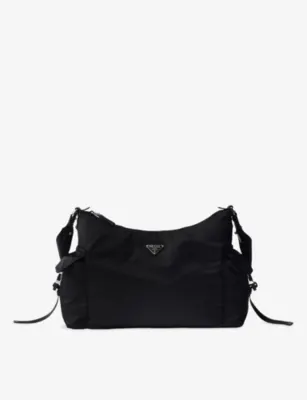 PRADA Explore Re-Nylon Woven Shoulder Bag - BLACK