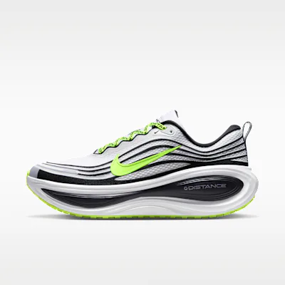 Nike Vomero Plus x Distance Men's Road Running Shoes - White/Black/Volt/Metallic Silver