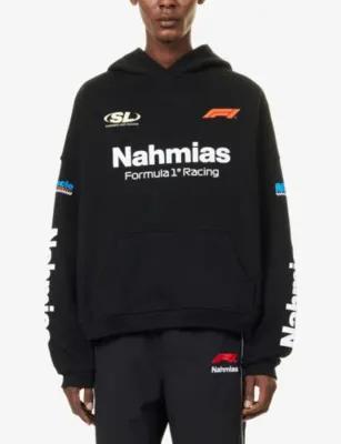 NAHMIAS F1 Brand-Print Cotton Hoody detail 3