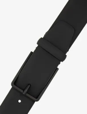 BOGGI MILANO Rubberised-Logo Leather Belt - 32 detail 3