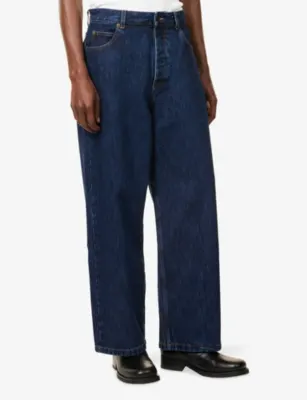 LOEWE Relaxed-Fit Wide-Leg Denim Jeans detail 3