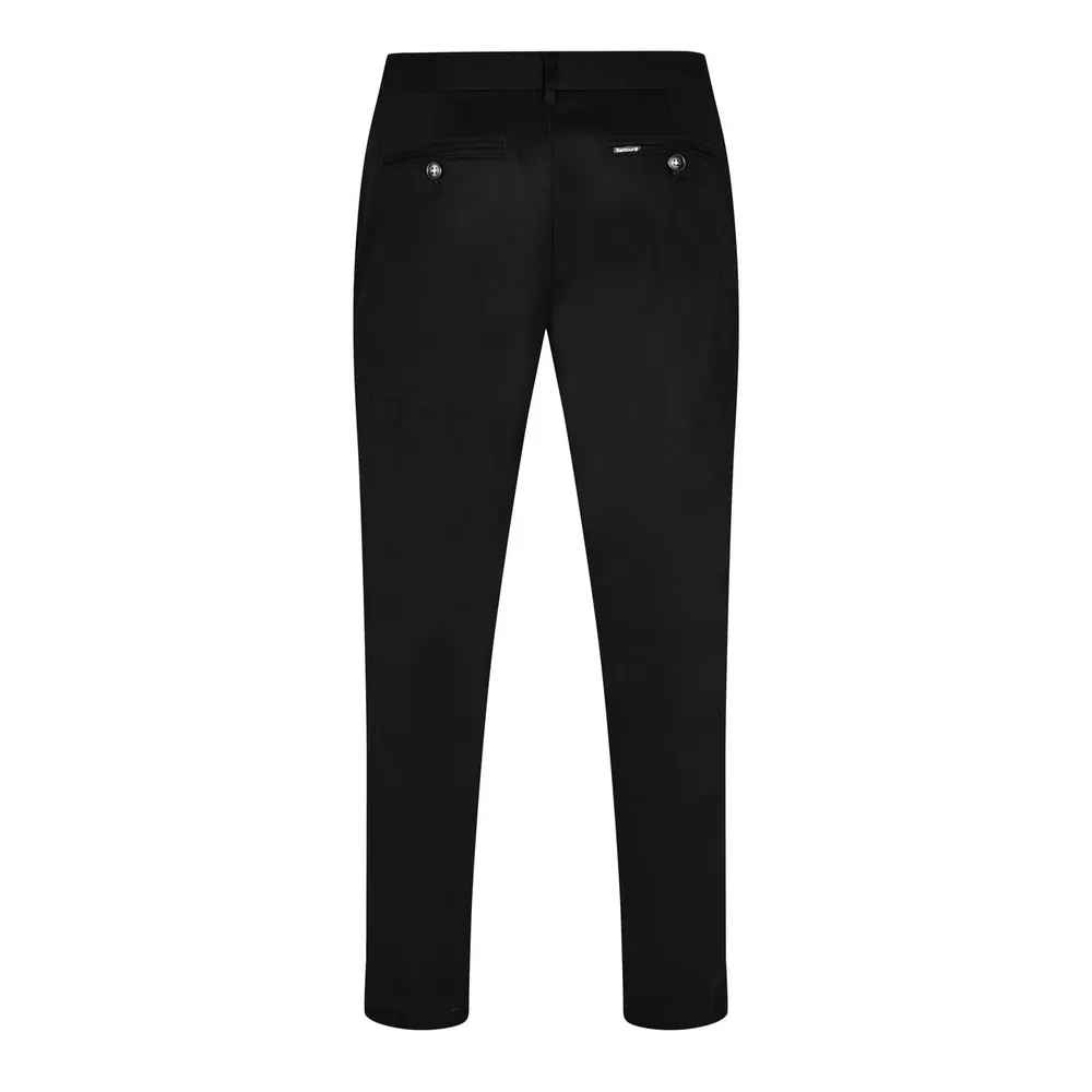 Barbour Sueded Sateen Slim Trousers in Black BK31, additional product view 2