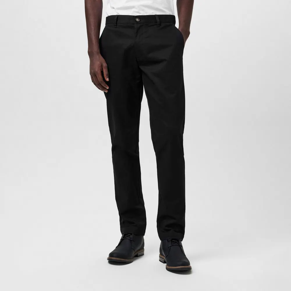 Barbour Sueded Sateen Slim Trousers in Black BK31, additional product view 3