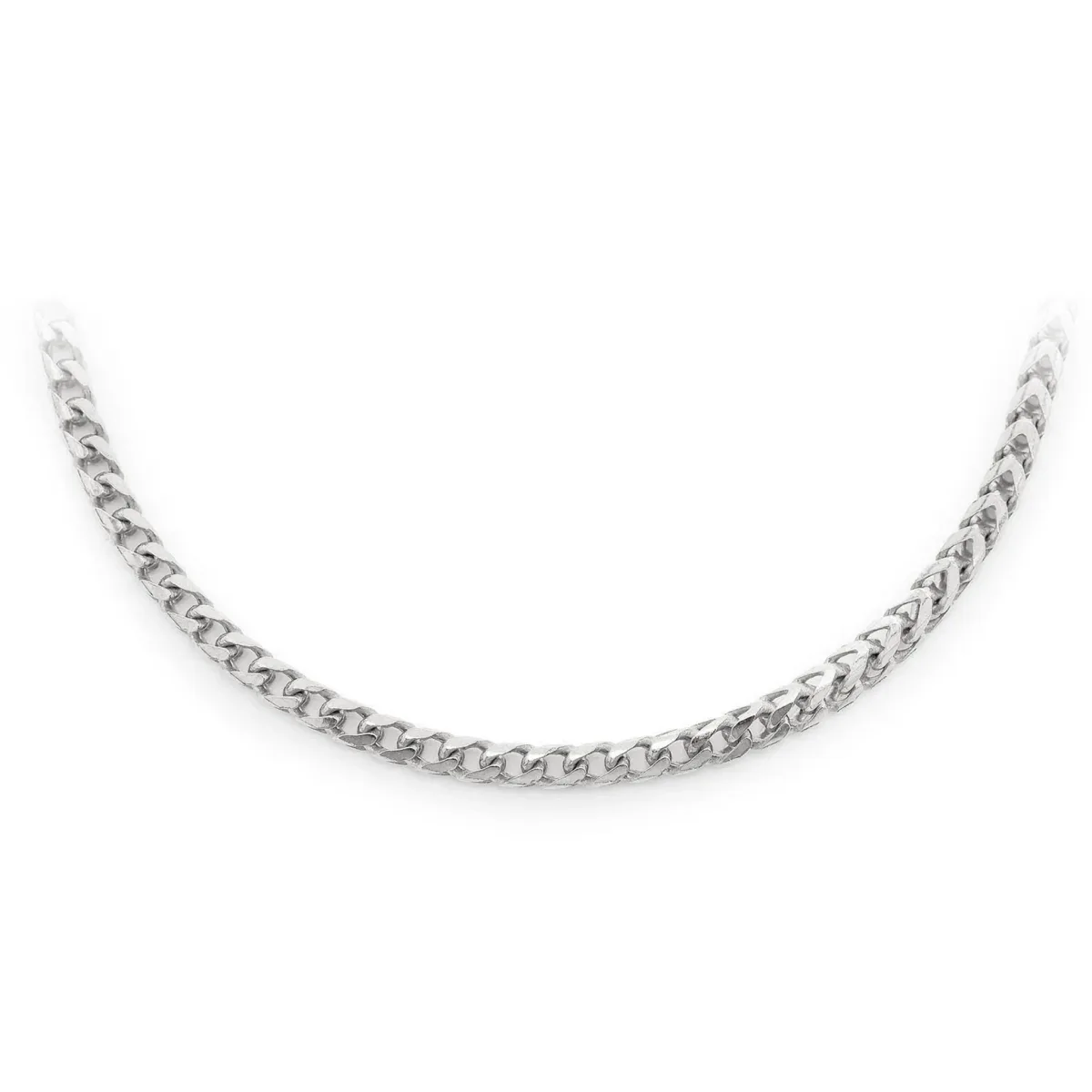 For Him Franco Gold Chain in 2.5mm / White Gold / 24" – Chain