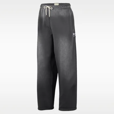 Nike Chicago Bulls Standard Issue Nike Men's Fleece Open-Hem Basketball Trousers - Dark Charcoal/White
