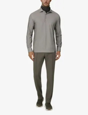 BOGGI MILANO Sakura Long-Sleeved Jersey Polo Shirt detail 2