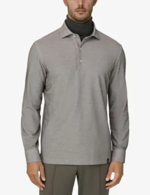 BOGGI MILANO Sakura Long-Sleeved Jersey Polo Shirt detail 3