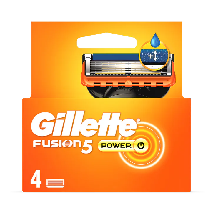 Gillette Fusion5 Power Razor Refills For Men, 4 Razor Blade Refills