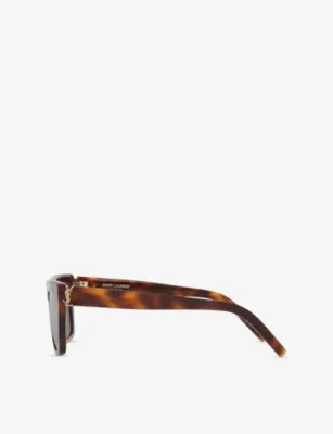 SAINT LAURENT SL M131 Rectangle-Frame Acetate Sunglasses detail 2