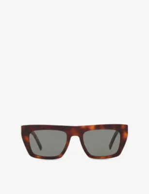 SAINT LAURENT SL M131 Rectangle-Frame Acetate Sunglasses