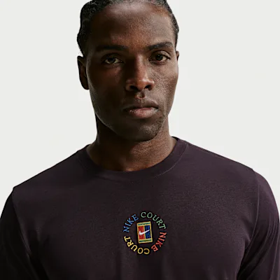 Nike NikeCourt Men's Dri-FIT Tennis T-Shirt - Burgundy Ash