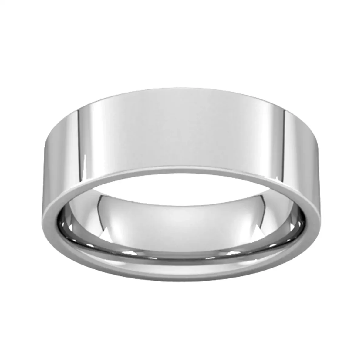 For Him 7mm Flat Court Heavy Wedding Ring In 18 Carat Yellow Gold