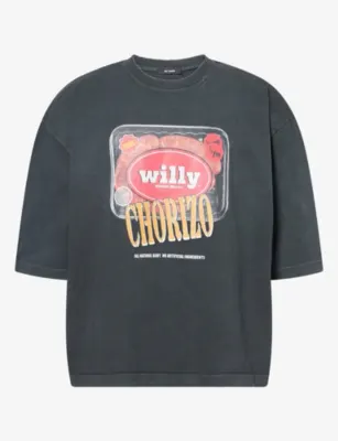 WILLY CHAVARRIA Especial Chorizo Distressed Graphic Cotton-Jersey T-Shirt