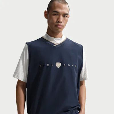 Nike Fairway Fresh Men's Dri-FIT Oversized Golf Wind Vest - College Navy/Limestone