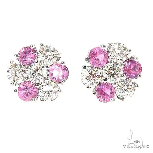 PIA - For Him GEMSTONES Large Majesty Sapphire Flower Earrings 67215 in Rose – Earrings