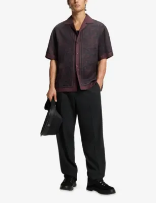 HUGO Abstract-Print Oversized-Fit Lyocell Shirt detail 2