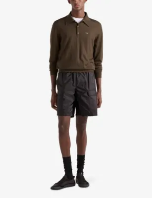 PRADA Re Nylon Patch-Pocket Swim Shorts - BLACK in BLACK, additional product view 3