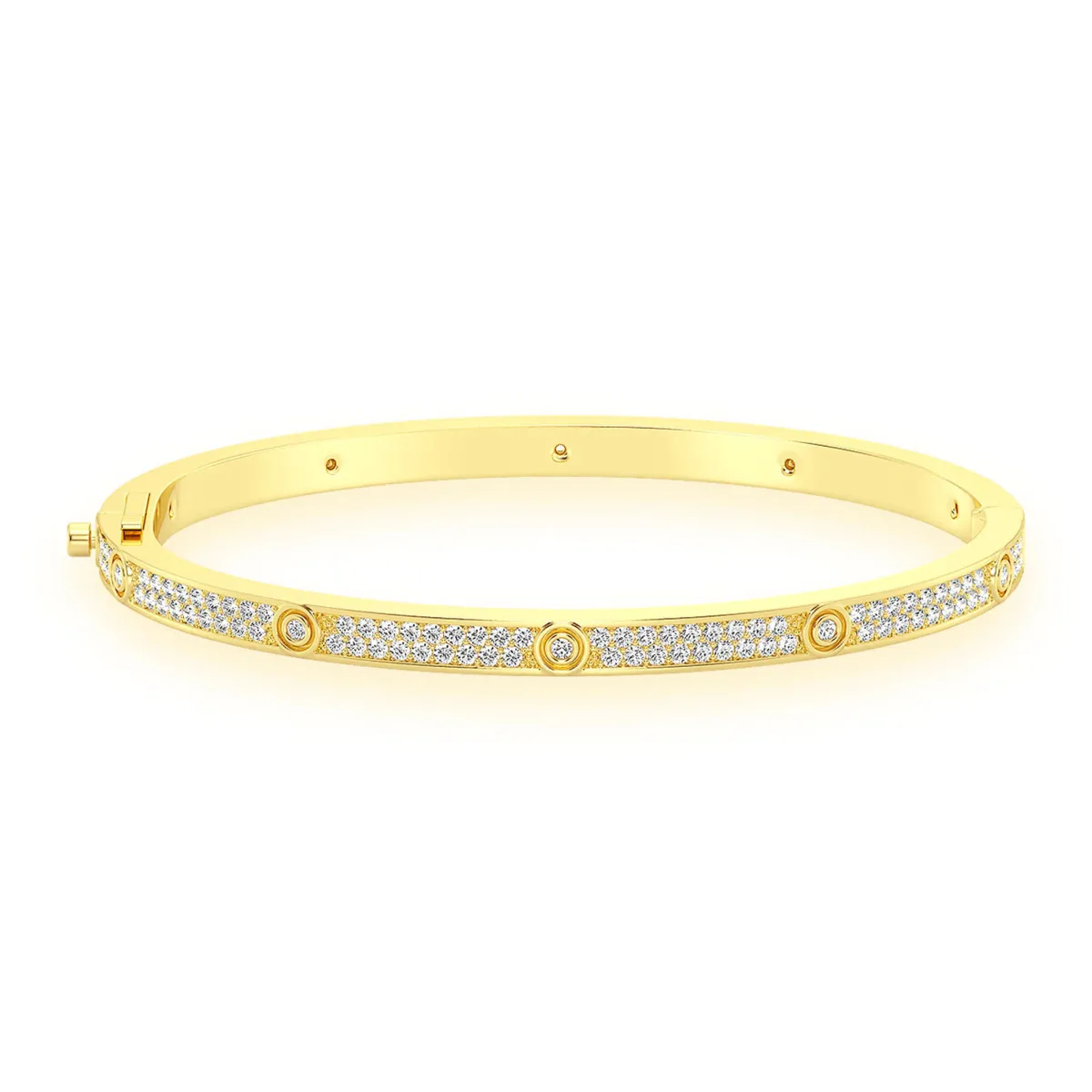 For Him Thin Signature Eternity Diamond Bangle in Rose Gold / Extra Large / Lab Grown Diamond – Bracelet