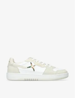 AXEL ARIGATO Dice Lo bird-motif leather and suede low-top trainers - EUR 47 / 13 UK MEN in WHITE/COMB – Mens | Trainers | Lace up trainers
