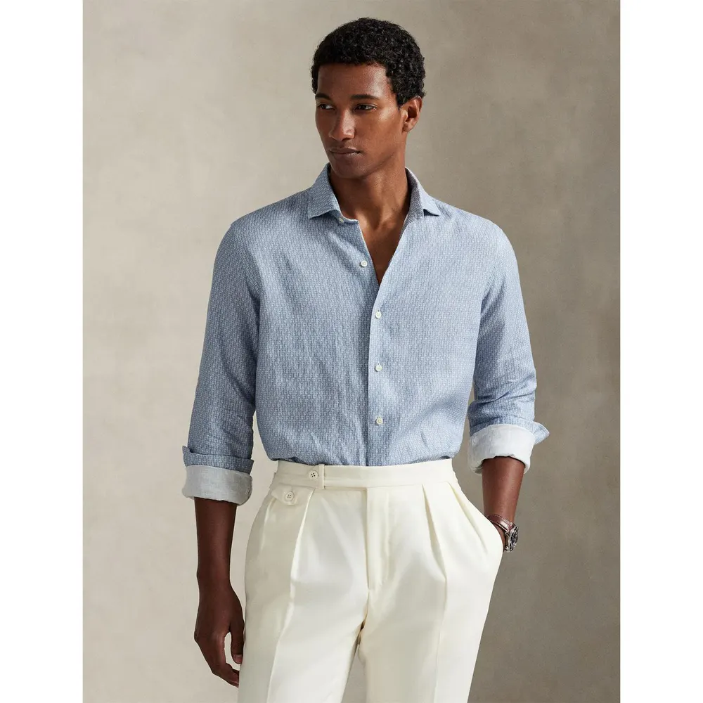 Polo Ralph Lauren Custom Fit Mallet-Print Linen Shirt detail 3