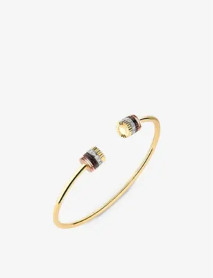 BOUCHERON Quatre Classique PVD-coated 18ct yellow, white and pink gold and 0.23ct brilliant-cut diamond bracelet - 15CM detail 3