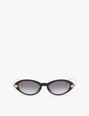 CARTIER CT0634S Oval-Frame Acetate Sunglasses