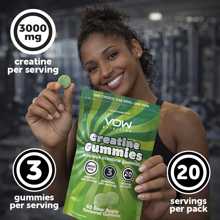 Vow Nutrition Creatine Gummies Sour Apple 60 Gummies detail 3