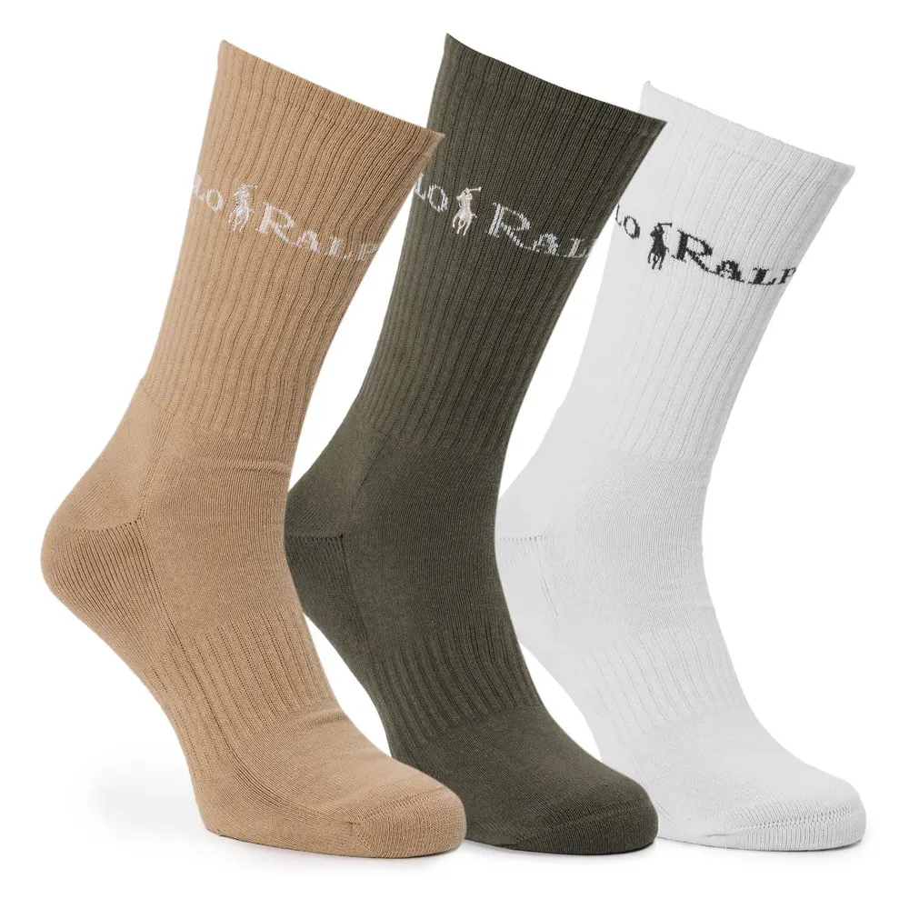Polo Ralph Lauren Men's Cotton 3-Pack Crew Socks