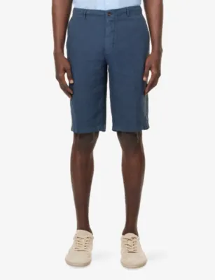 CORNELIANI Knee-Length Linen Shorts detail 3